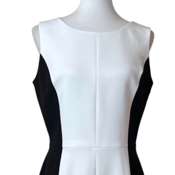 Preston & York Women’s Dress Sheath Classic Black White Color Block Size 8 - Picture 5 of 10